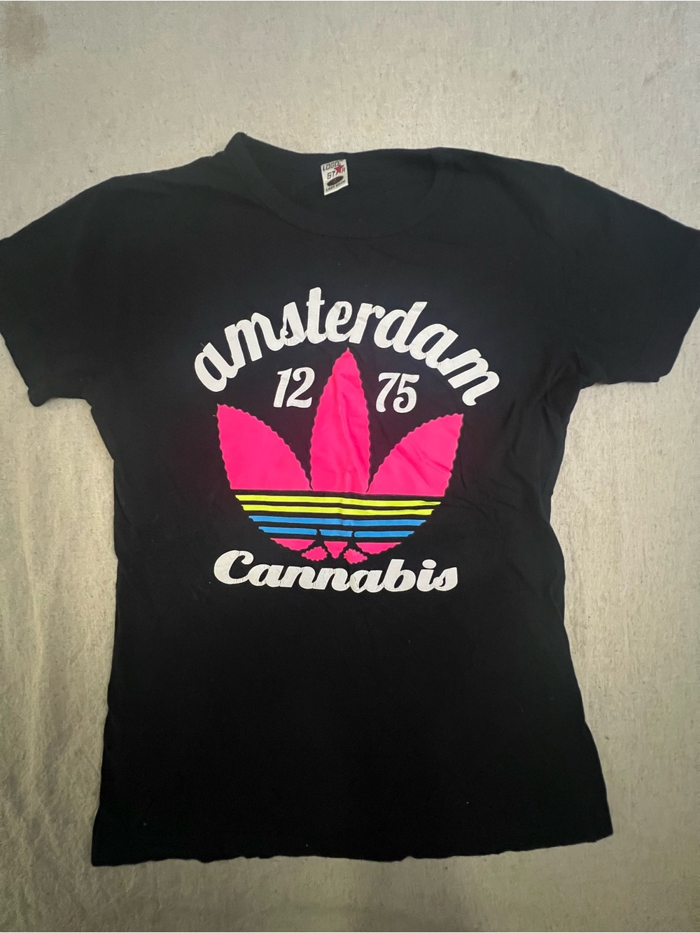 LOGO 7 Black Kids T-Shirt with Pink and Neon Graphic